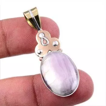 Natural Tiffany Stone 925 Solid Sterling Silver Gift TwoTone Pendant 1.75 t7d96