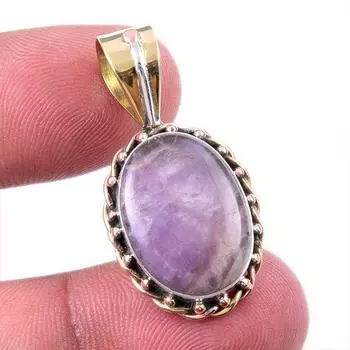 Natural Tiffany Stone 925 Solid Sterling Silver Gift TwoTone Pendant 1.50 r0L35