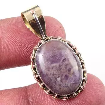 Natural Tiffany Stone 925 Solid Sterling Silver Gift TwoTone Pendant 1.25 L3A18