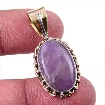 Natural Tiffany Stone 925 Solid Sterling Silver Gift TwoTone Pendant 1.50 n0z84