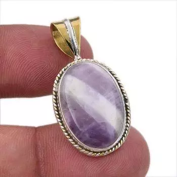 Natural Tiffany Stone 925 Solid Sterling Silver Gift TwoTone Pendant 1.50 l9i98