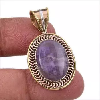 Natural Tiffany Stone 925 Solid Sterling Silver Gift TwoTone Pendant 1.50 f1N34