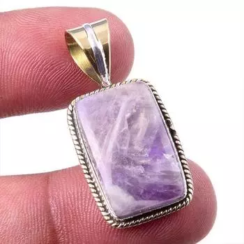 Natural Tiffany Stone 925 Solid Sterling Silver Gift TwoTone Pendant 1.25 L8Y75