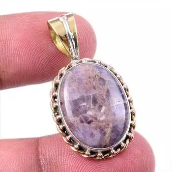 Natural Tiffany Stone 925 Solid Sterling Silver Gift TwoTone Pendant 1.50 k1m15