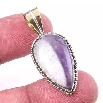 Natural Tiffany Stone 925 Solid Sterling Silver Gift TwoTone Pendant 1.50 D1C84