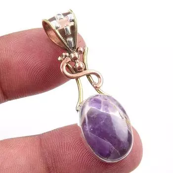 Natural Tiffany Stone 925 Solid Sterling Silver Gift TwoTone Pendant 1.50 t8m01