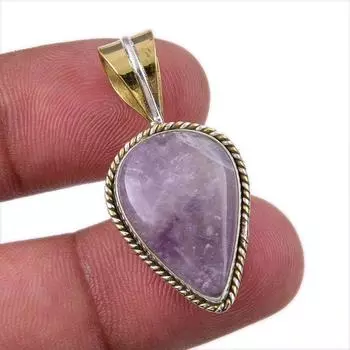 Natural Tiffany Stone 925 Solid Sterling Silver Gift TwoTone Pendant 1.50 S5E42