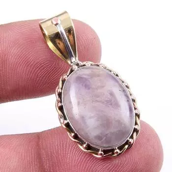 Natural Tiffany Stone 925 Solid Sterling Silver Gift TwoTone Pendant 1.25 k0L88