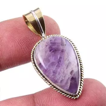 Natural Tiffany Stone 925 Solid Sterling Silver Gift TwoTone Pendant 1.50 R0W95