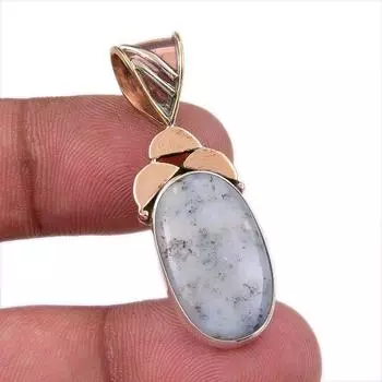 Natural Tiffany Stone 925 Solid Sterling Silver Gift TwoTone Pendant 1.50 W1n47