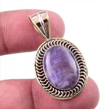 Natural Tiffany Stone 925 Solid Sterling Silver Gift TwoTone Pendant 1.50 h1y55