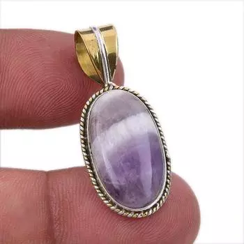 Natural Tiffany Stone 925 Solid Sterling Silver Gift TwoTone Pendant 1.50 w1j10