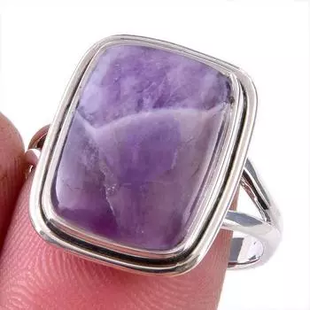 Natural Tiffany Stone Gemstone 925 Solid Sterling Silver Jewelry Ring S.9 n0T75