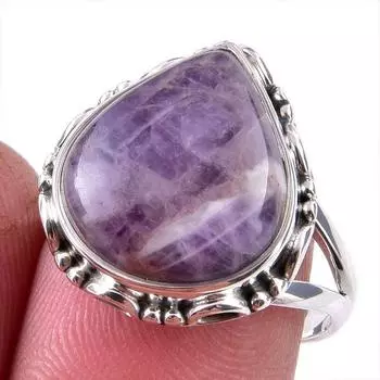 Natural Tiffany Stone Gemstone 925 Solid Sterling Silver Jewelry Ring S.8 O9i66