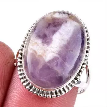 Natural Tiffany Stone Gemstone 925 Solid Sterling Silver Jewelry Ring S.8 N5n59