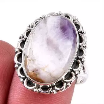 Natural Tiffany Stone Gemstone 925 Solid Sterling Silver Jewelry Ring S.9 U7Q36
