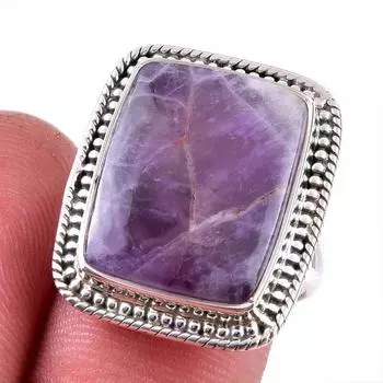 Natural Tiffany Stone Gemstone 925 Solid Sterling Silver Jewelry Ring S.7.5 o6E79
