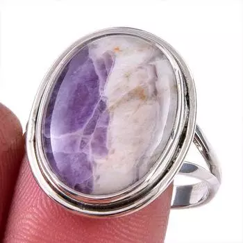 Natural Tiffany Stone Gemstone 925 Solid Sterling Silver Jewelry Ring S.10 m3J01