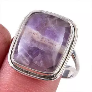 Natural Tiffany Stone Gemstone 925 Solid Sterling Silver Jewelry Ring S.10 Q1Q38