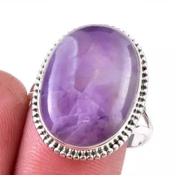 Natural Tiffany Stone Gemstone 925 Solid Sterling Silver Jewelry Ring S.10 O5s70