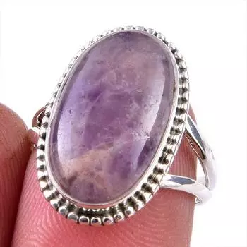 Natural Tiffany Stone Gemstone 925 Solid Sterling Silver Jewelry Ring S.7 p9v65
