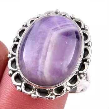 Natural Tiffany Stone Gemstone 925 Solid Sterling Silver Jewelry Ring S.10 H5v71