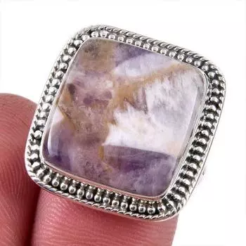 Natural Tiffany Stone Gemstone 925 Solid Sterling Silver Jewelry Ring S.8 w3t25
