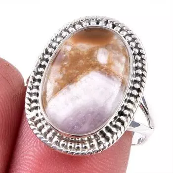 Natural Tiffany Stone Gemstone 925 Solid Sterling Silver Jewelry Ring S.9 m7c01