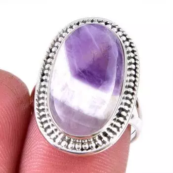 Natural Tiffany Stone Gemstone 925 Solid Sterling Silver Jewelry Ring S.7 E7B23