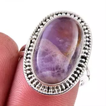 Natural Tiffany Stone Gemstone 925 Solid Sterling Silver Jewelry Ring S.8 P6v48