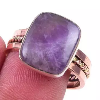 Natural Tiffany Stone Gemstone 925 Sterling Silver TwoTone Gift Ring S.9 e2s47