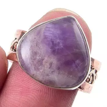 Natural Tiffany Stone Gemstone 925 Sterling Silver TwoTone Gift Ring S.9 t6N13