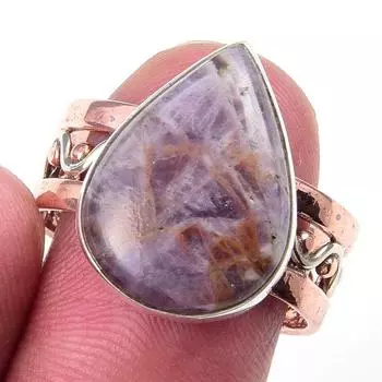Natural Tiffany Stone Gemstone 925 Sterling Silver TwoTone Gift Ring S.9 y7y46