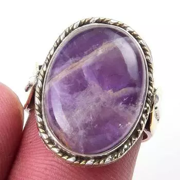 Natural Tiffany Stone Gemstone 925 Sterling Silver TwoTone Gift Ring S.6 Y4s99