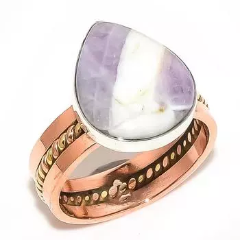 Natural Tiffany Stone Gemstone Two Tone 925 Sterling Silver Gift Ring S.9 t3G23
