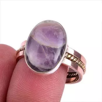 Natural Tiffany Stone Gemstone Two Tone 925 Sterling Silver Gift Ring S.9 w1U34