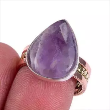 Natural Tiffany Stone Gemstone Two Tone 925 Sterling Silver Gift Ring S.7 T3k06