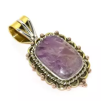 Natural Tiffany Stone TwoTone 925 Solid Sterling Silver Gift Pendant 1.50 t1C14