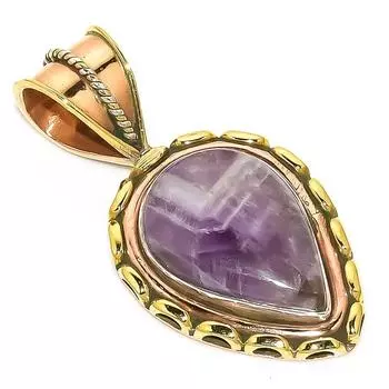 Natural Tiffany Stone TwoTone 925 Solid Sterling Silver Gift Pendant 1.50 s8J40