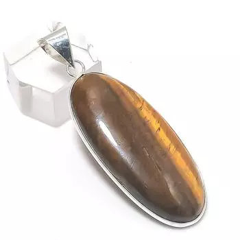 Natural Tiger Eye Gemstone 925 Sterling Silver Jewelry Pendant 2.17 q6W93