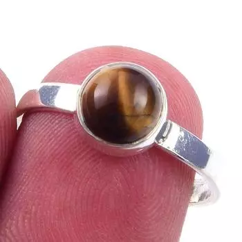 Natural Tiger Eye Gemstone Handmade 925 Solid Sterling Silver Ring Size 7 F7I11