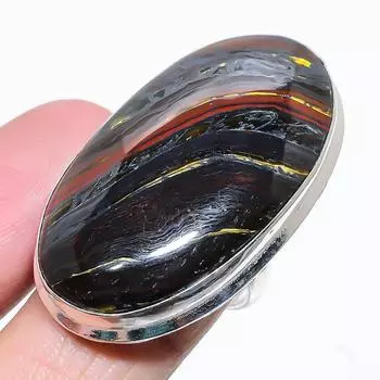 Natural Tiger Eye Gemstone Handmade 925 Sterling Silver Gift Ring Size 9 J6U83