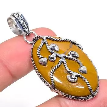 Natural Tiger Eye Gemstone Handmade 925 Sterling Silver Pendant 2.17 V0Q10