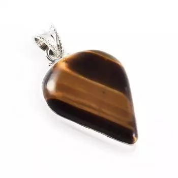 Natural Tiger s Eye Gemstone 925 Solid Sterling Silver Jewelry Pendant 1.7 m0Q12