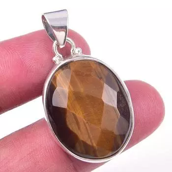 Natural Tiger s Eye Gemstone 925 Solid Sterling Silver Gift Pendant 1.50 l9y68