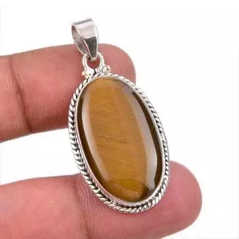 Natural Tiger s Eye Gemstone 925 Solid Sterling Silver Gift Pendant 1.75 N1l13