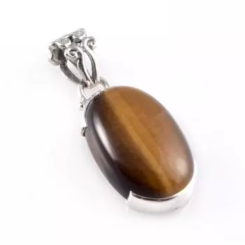 Natural Tiger s Eye Gemstone 925 Solid Sterling Silver Jewelry Pendant 1.3 i0S77