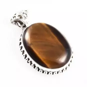 Natural Tiger s Eye Gemstone 925 Solid Sterling Silver Jewelry Pendant 1.6 j6y33