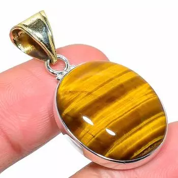 Natural Tiger s Eye Gemstone 925 Solid Sterling Silver Gift Pendant 1.65 u5t18
