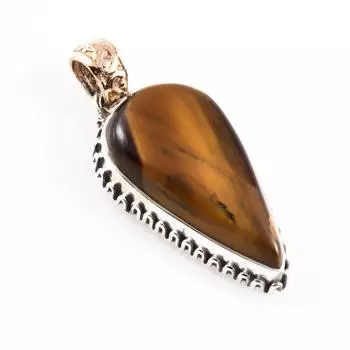 Natural Tiger s Eye Gemstone 925 Solid Sterling Silver Jewelry Pendant 1.4 o7S84